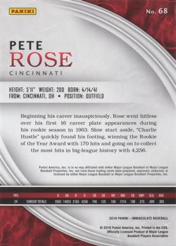 2016 Panini Immaculate Collection - Blue #68 Pete Rose Back