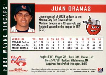2010 Grandstand Fort Wayne TinCaps #NNO Juan Oramas Back