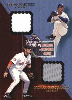 2002 Flair - Jersey Heights Dual Swatch #NNO Pedro Martinez / Nomar Garciaparra  Front