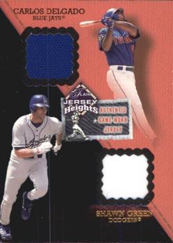 2002 Flair - Jersey Heights Dual Swatch #NNO Carlos Delgado / Shawn Green  Front