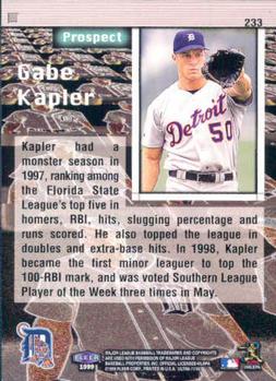 1999 Ultra #233 Gabe Kapler Back