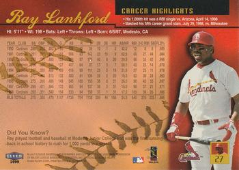 1999 Ultra #27 Ray Lankford Back