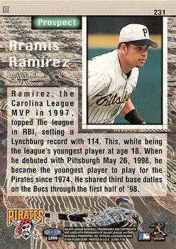 1999 Ultra #231 Aramis Ramirez Back