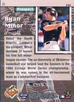 1999 Ultra #243 Ryan Minor Back
