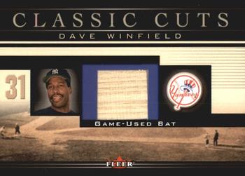 2002 Fleer - Classic Cuts #DW-B Dave Winfield Front