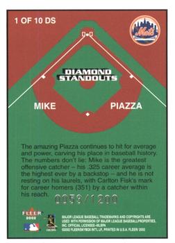 2002 Fleer - Diamond Standouts #1 DS Mike Piazza  Back