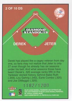 2002 Fleer - Diamond Standouts #2 DS Derek Jeter  Back
