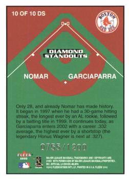 2002 Fleer - Diamond Standouts #10 DS Nomar Garciaparra  Back