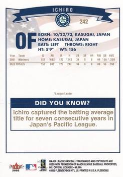 2002 Fleer - Gold Backs #242 Ichiro Back