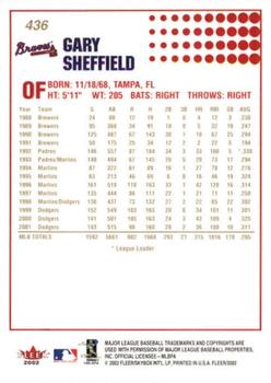2002 Fleer - Gold Backs #436 Gary Sheffield Back