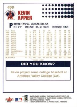2002 Fleer - Gold Backs #468 Kevin Appier Back