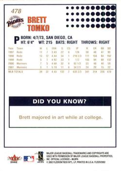 2002 Fleer - Gold Backs #478 Brett Tomko Back