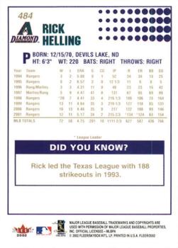 2002 Fleer - Gold Backs #484 Rick Helling Back