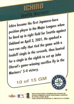 2002 Fleer - Golden Memories #10 GM Ichiro Back