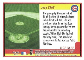 2002 Fleer - Rookie Flashback #5 RF Juan Cruz  Back