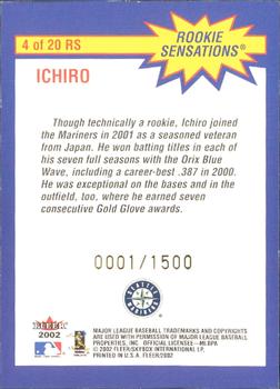 2002 Fleer - Rookie Sensations #4 RS Ichiro Back