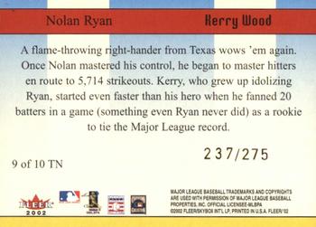 2002 Fleer - Then and Now #9 TN Nolan Ryan / Kerry Wood  Back