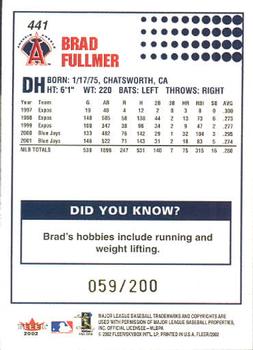 2002 Fleer - Tiffany #441 Brad Fullmer Back