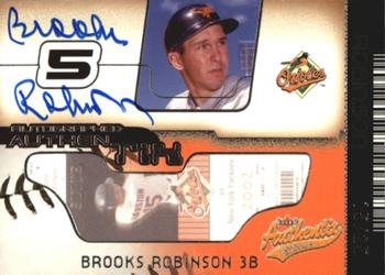 2002 Fleer Authentix - Autograph AuthenTIX Unripped #AA-BR Brooks Robinson  Front