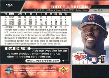 1999 Upper Deck #134 Matt Lawton Back