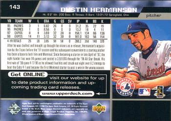 1999 Upper Deck #143 Dustin Hermanson Back