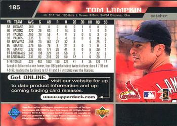 1999 Upper Deck #185 Tom Lampkin Back