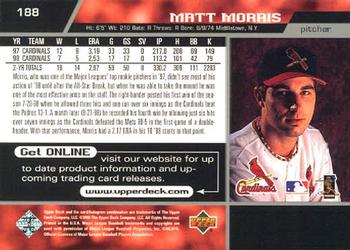 1999 Upper Deck #188 Matt Morris Back
