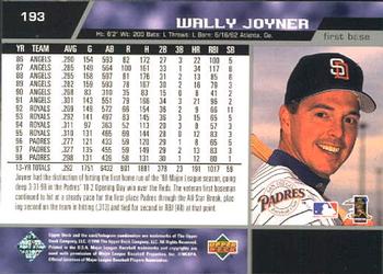 1999 Upper Deck #193 Wally Joyner Back
