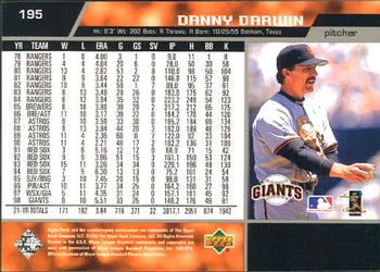 1999 Upper Deck #195 Danny Darwin Back