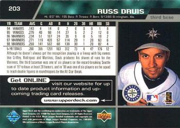 1999 Upper Deck #203 Russ Davis Back