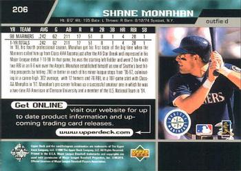 1999 Upper Deck #206 Shane Monahan Back