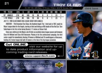 1999 Upper Deck #21 Troy Glaus Back