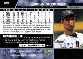 1999 Upper Deck #109 Ricky Gutierrez Back