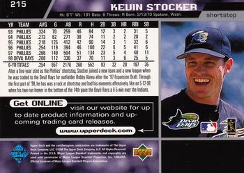1999 Upper Deck #215 Kevin Stocker Back