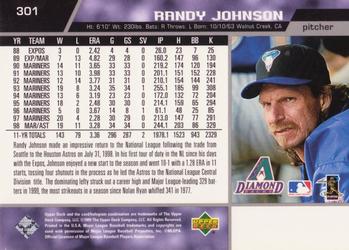 1999 Upper Deck #301 Randy Johnson Back