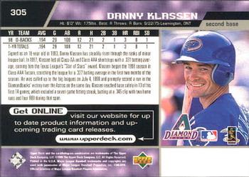 1999 Upper Deck #305 Danny Klassen Back