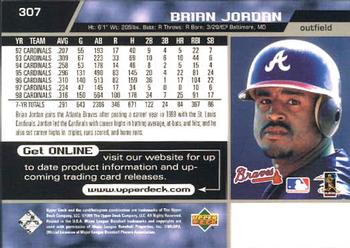 1999 Upper Deck #307 Brian Jordan Back