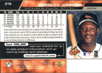 1999 Upper Deck #316 Charles Johnson Back