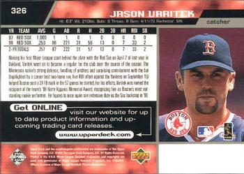 1999 Upper Deck #326 Jason Varitek Back