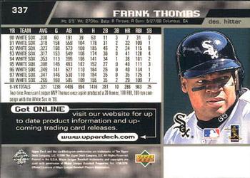 1999 Upper Deck #337 Frank Thomas Back