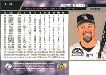 1999 Upper Deck #366 Jeff Reed Back