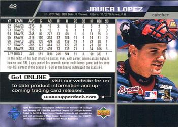 1999 Upper Deck #42 Javier Lopez Back