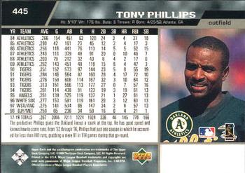 1999 Upper Deck #445 Tony Phillips Back