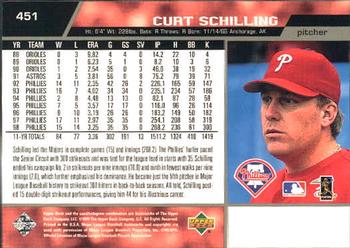 1999 Upper Deck #451 Curt Schilling Back