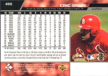 1999 Upper Deck #466 Eric Davis Back