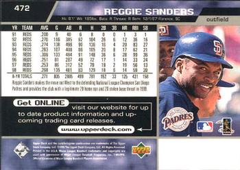 1999 Upper Deck #472 Reggie Sanders Back