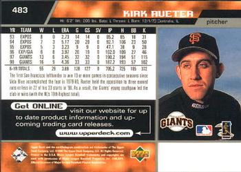 1999 Upper Deck #483 Kirk Rueter Back