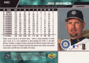 1999 Upper Deck #490 Jay Buhner Back