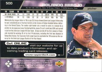 1999 Upper Deck #500 Rolando Arrojo Back