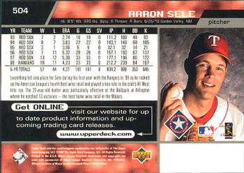 1999 Upper Deck #504 Aaron Sele Back